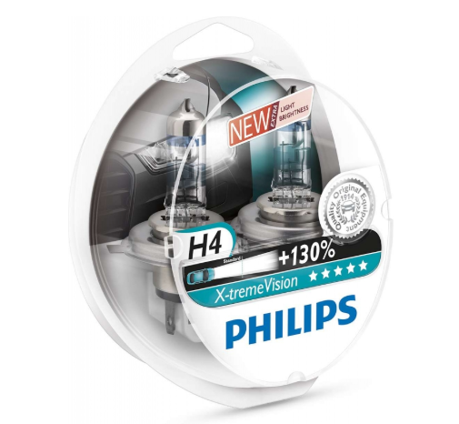 PHILIPS H4 X-treme Vision 3700K 12V 60 / 55W, 2 бр., 12342XV + S2